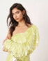 Фото #3 товара ASOS EDITION allover embellished one shoulder midi dress in lime