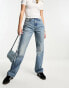 Фото #2 товара Weekday Resolute stretch high waist straight leg jeans in seventeen blue