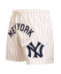 ფოტო #1 პროდუქტის Men's Cream New York Yankees Pinstripe Retro Classic Woven Shorts