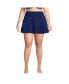 Фото #1 товара Plus Size Chlorine Resistant High Waisted Tulip Hem Swim Skort Swim Bottoms