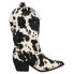 Фото #1 товара Dingo Live A Cow Pointed Toe Cowboy Womens Black, White Casual Boots DI127-BLK