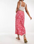 Фото #6 товара New Look midi skirt in red floral pattern