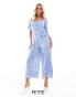 Фото #1 товара Nobody's Child Petite Romily puff sleeve jumpsuit in blue ditsy floral