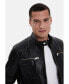 Men's Black Leather Jacket, Cracked