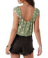 ფოტო #2 პროდუქტის Juniors' Hughes Short-Sleeve Woven Top