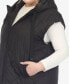 Plus Size Diamond Quilted Hooded Puffer Vest