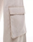 Aria Cove denim look wide leg pocket detail trousers co-ord in light grey Серый, 40 - фото #5