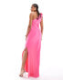 Mango tie shoulder maxi dress in pink