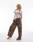 Фото #4 товара Topshop Petite leopard print plisse trouser in multi