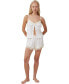 ფოტო #4 პროდუქტის Women's Open Front Satin Cami Pajama Sleep Set