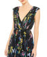 ფოტო #3 პროდუქტის Women's Pleated Floral Cap Sleeve A Line Gown