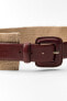 Contrast leather belt