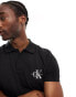 Calvin Klein Jeans monologo polo shirt in black Ck schwarz, XS - фото #2