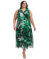 Plus Size Sleeveless Printed Midi Dress