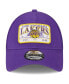 Men's Purple Los Angeles Lakers Plate Oversized Patch Trucker 9Forty Adjustable Hat - фото #4