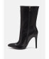 Фото #2 товара NAGINI Over Ankle Pointed Toe High Heeled Boot in Black