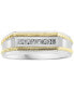 ფოტო #3 პროდუქტის EFFY® Men's Diamond Rope-Accented Ring (1/8 ct. t.w.) in Sterling Silver & 18k Gold-Plate