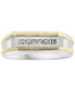 EFFY® Men's Diamond Rope-Accented Ring (1/8 ct. t.w.) in Sterling Silver & 18k Gold-Plate