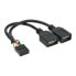 Фото #1 товара InLine USB 2.0 Adapter Cable internal 2x USB Type A female / mainboard header