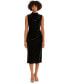 ფოტო #1 პროდუქტის Women's Velvet Ruched Midi Dress