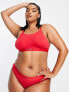 Фото #3 товара Calvin Klein Curve Embossed Icon cotton blend bikini style brief in red