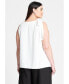 ფოტო #3 პროდუქტის Plus Size Shoulder Tie Boat Neck Top