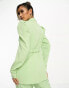 Фото #3 товара Y.A.S tailored puff sleeve belted blazer co-ord in mint green