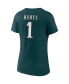 Фото #4 товара Women's Jalen Hurts Midnight Green Philadelphia Eagles Player Icon Name and Number V-Neck T-shirt