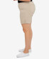 Фото #4 товара Plus Size Essentials Solid Color Tech Stretch Shorts with Elastic Waistband