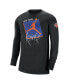 Фото #3 товара Men's Black New York Knicks Courtside Max 90 Vintage-Like Wash Statement Edition Long Sleeve T-shirt