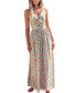 Фото #1 товара Women's Orange Floral Sweetheart Twist & Keyhole Maxi Beach Dress