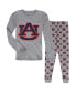 ფოტო #1 პროდუქტის Big Boys Heathered Gray Auburn Tigers Long Sleeve T-shirt and Pant Sleep Set