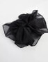 ASOS DESIGN oversized scrunchie with organza ruffle detail in black