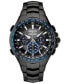 ფოტო #1 პროდუქტის Men's Radio Sync Solar Chronograph Coutura Black Stainless Steel Bracelet Watch 44.5mm