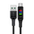 Фото #1 товара Kabel przewód USB-A - USB-C 60W z wyświetlaczem 1.2m czarny