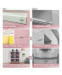 Фото #3 товара 45.7'' Tall 3 Door Accent Cabinet, 4 Tier Kitchen Organizer Shelf, Pink