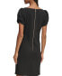 Фото #2 товара Women's Puff-Sleeve Side-Pleated Dress