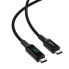 Фото #2 товара Kabel przewód w oplocie z ekranem LED USB-C 100W 20V 5A 2m czarny