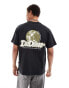 Фото #1 товара Dr Denim Trooper relaxed fit t-shirt with green back graphic print in off black