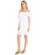 Фото #2 товара Tommy Bahama 299205 Linen Dye Off-The-Shoulder Dress Cover-Up White LG (US 14)