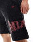 New Era Miami Heat acid wash shorts in dark grey