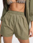 South Beach high waist beach short in khaki