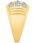 ფოტო #3 პროდუქტის Men's Diamond Three Row Dome Ring (1 ct. t.w.) in 10k Gold