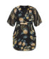 Plus Size Wrap Golden Floral Dress