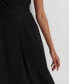 ფოტო #3 პროდუქტის Women's Sleeveless Front-Pleated Surplice Jersey Dress