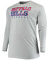 Фото #3 товара Men's Big and Tall Heathered Gray Buffalo Bills Practice Long Sleeve T-shirt