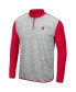 ფოტო #3 პროდუქტის Men's Heather Gray, Red Fresno State Bulldogs Prospect Quarter-Zip Jacket