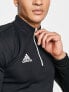 adidas – Football Entrada 22 – Sweatshirt in Schwarz mit kurzem Reißverschluss