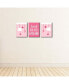 Фото #3 товара Baby Girl - Pink Nursery Wall Art Room Decor - 7.5 x 10 inches - Set of 3 Prints