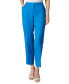 Petite Linen-Blend Mid Rise Straight-Leg Zip-Front Pants